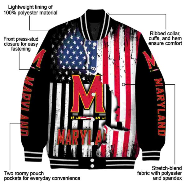 maryland terrapins patriotic theme black jacket new arrival jacketwow