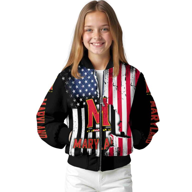 maryland terrapins patriotic theme black jacket top rated jacketwow