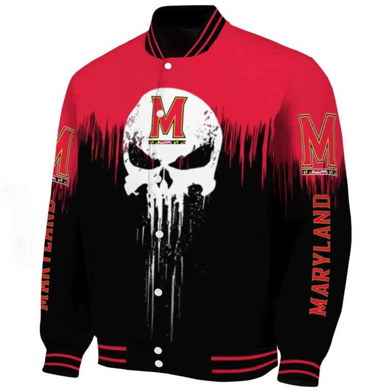 maryland terrapins punisher skull red black white jacket best selling jacketwow
