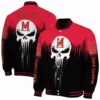 maryland terrapins punisher skull red black white jacket fashion forward jacketwow