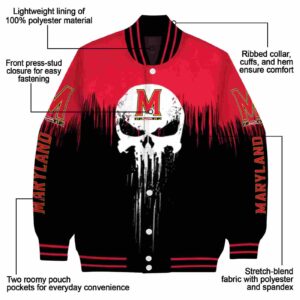 maryland terrapins punisher skull red black white jacket new arrival jacketwow