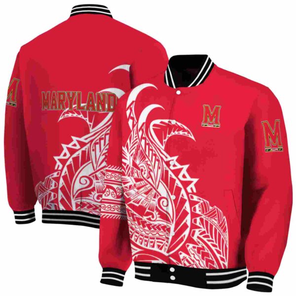 maryland terrapins tribal art red white black jacket fashion forward jacketwow
