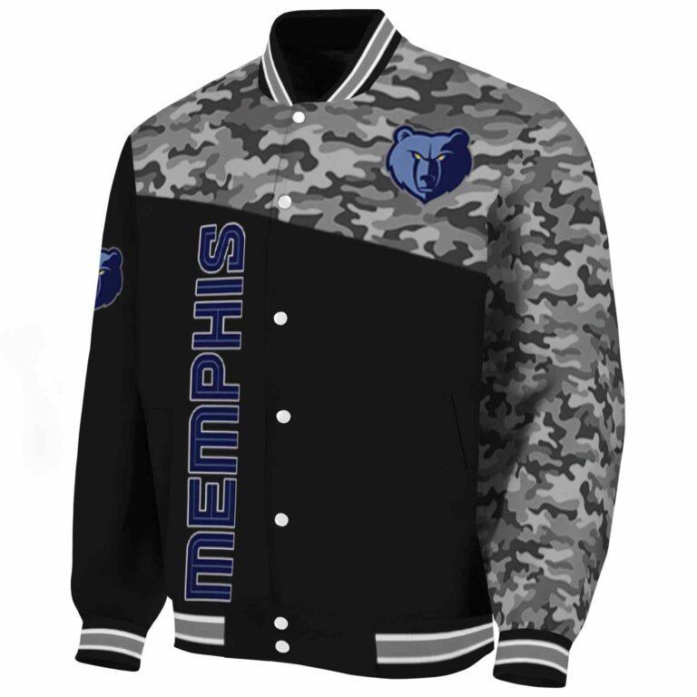 memphis grizzlies camo patchwork black jacket best selling jacketwow