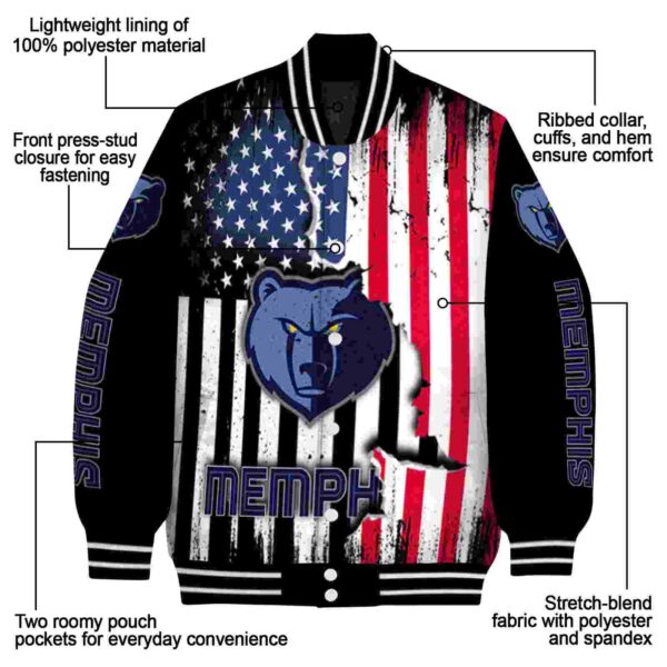 memphis grizzlies patriotic theme black jacket new arrival jacketwow