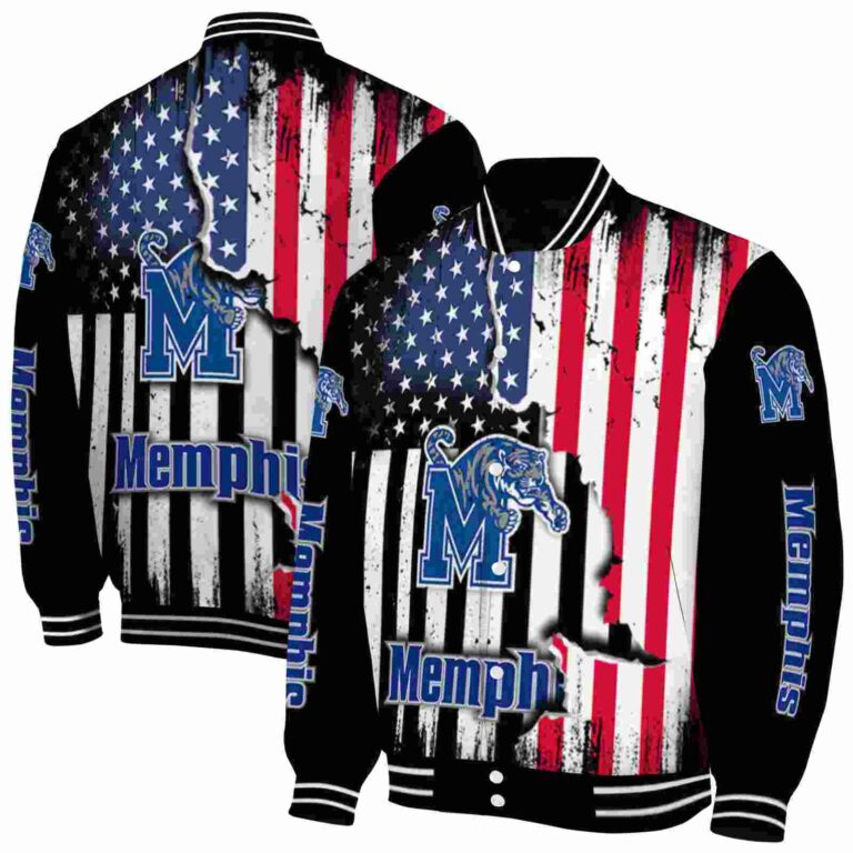 memphis tigers patriotic theme black jacket fashion forward jacketwow