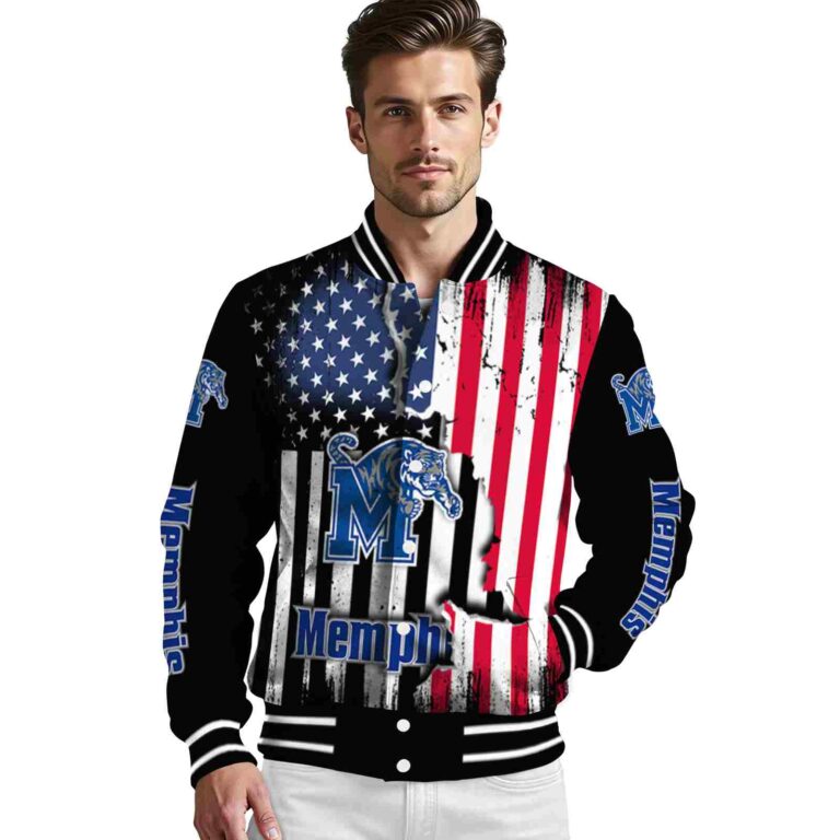 memphis tigers patriotic theme black jacket high quality jacketwow