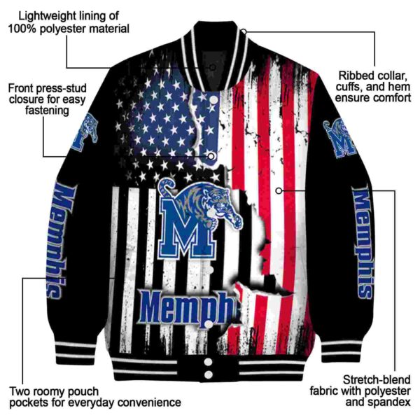 memphis tigers patriotic theme black jacket new arrival jacketwow