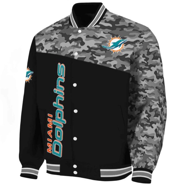 miami dolphins camo patchwork black jacket best selling jacketwow