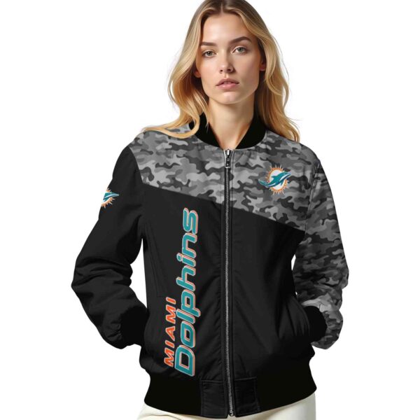 miami dolphins camo patchwork black jacket latest model jacketwow