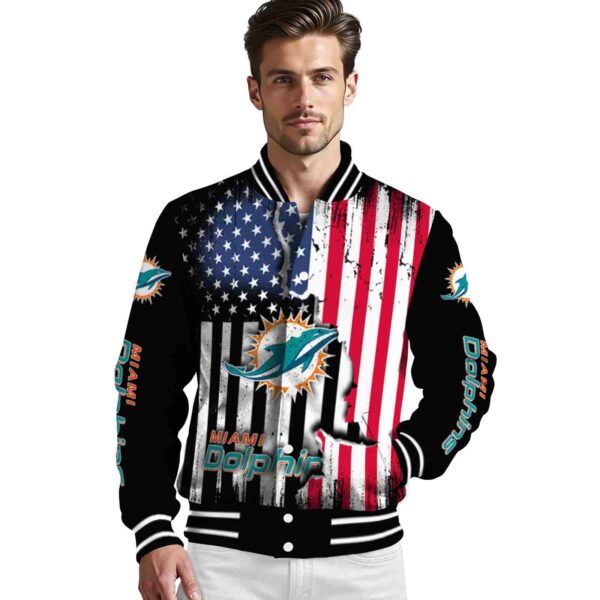 miami dolphins patriotic theme black jacket high quality jacketwow