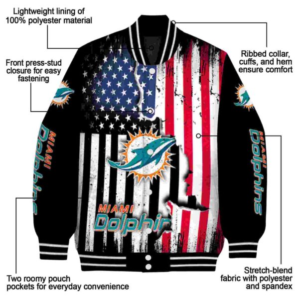 miami dolphins patriotic theme black jacket new arrival jacketwow