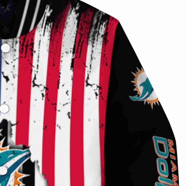 miami dolphins patriotic theme black jacket premium grade jacketwow