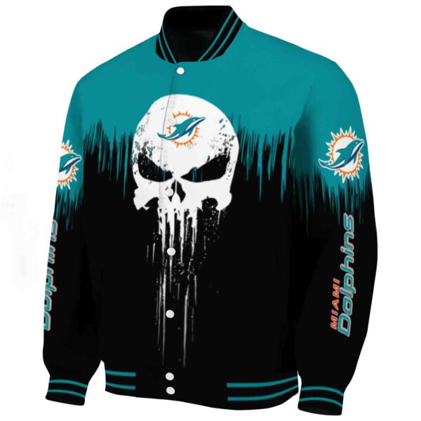 miami dolphins punisher skull aqua black white jacket best selling jacketwow