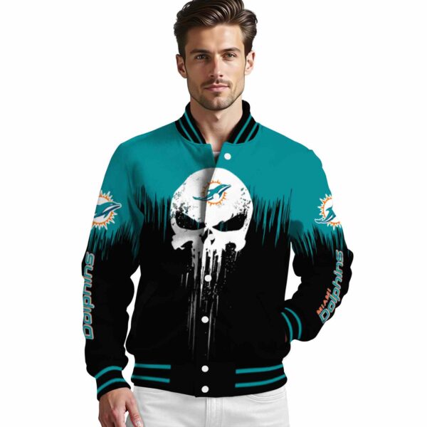 miami dolphins punisher skull aqua black white jacket high quality jacketwow