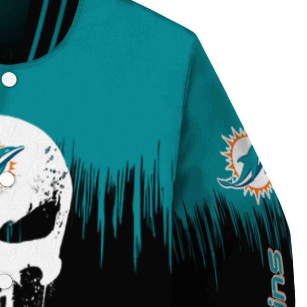 miami dolphins punisher skull aqua black white jacket premium grade jacketwow