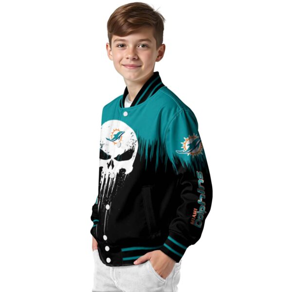 miami dolphins punisher skull aqua black white jacket trendy jacketwow