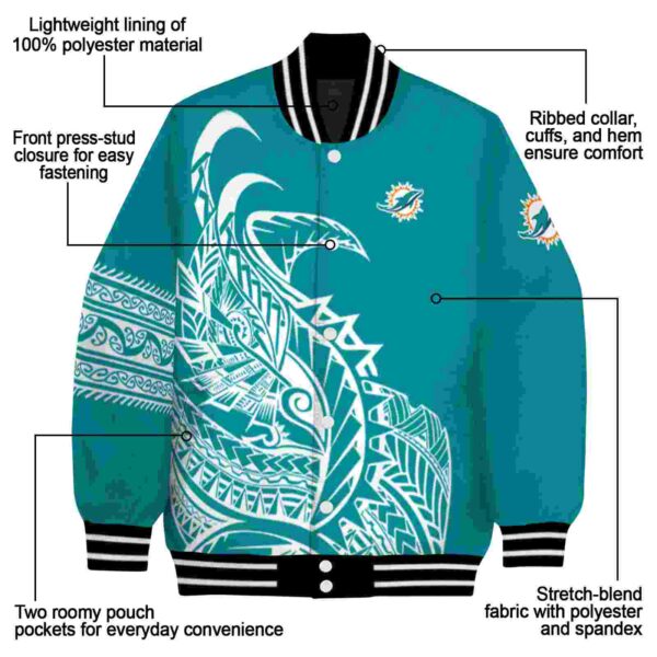 miami dolphins tribal art aqua white black jacket new arrival jacketwow