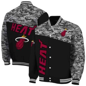 miami heat camo patchwork black jacket fashion forward jacketwow