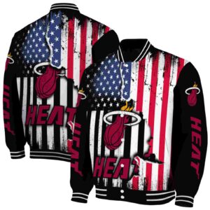 miami heat patriotic theme black jacket fashion forward jacketwow