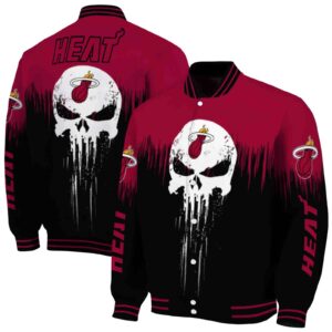 miami heat punisher skull red black white jacket fashion forward jacketwow