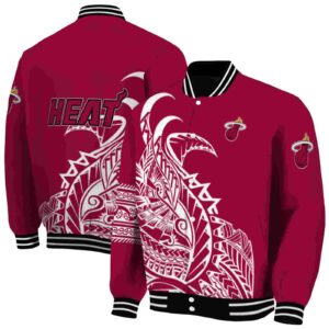 miami heat tribal art red white black jacket fashion forward jacketwow