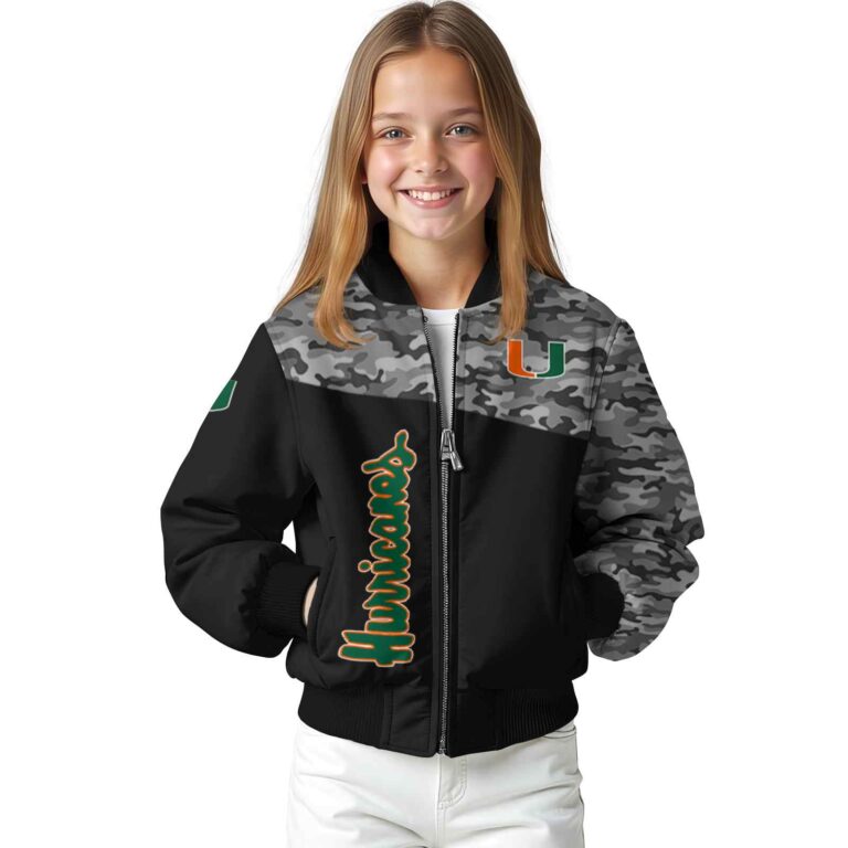 miami hurricanes camo patchwork black jacket top rated jacketwow