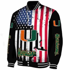 miami hurricanes patriotic theme black jacket best selling jacketwow