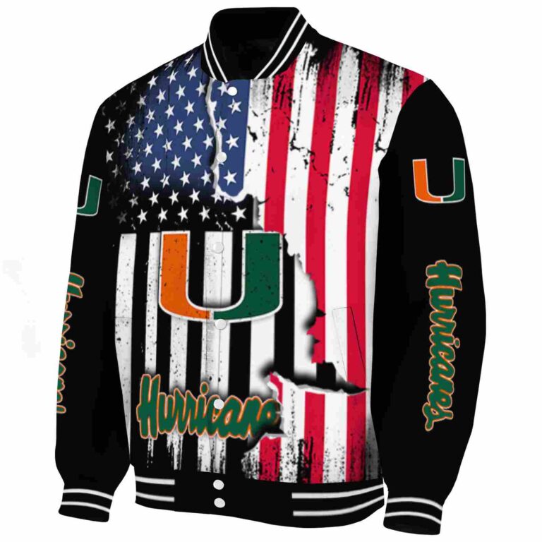 miami hurricanes patriotic theme black jacket best selling jacketwow