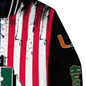 miami hurricanes patriotic theme black jacket premium grade jacketwow