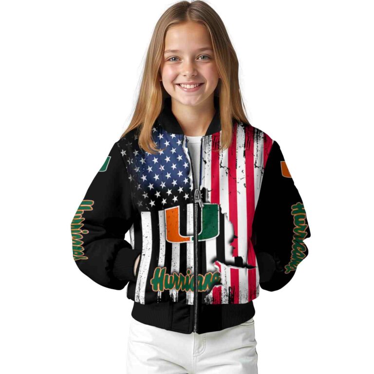 miami hurricanes patriotic theme black jacket top rated jacketwow