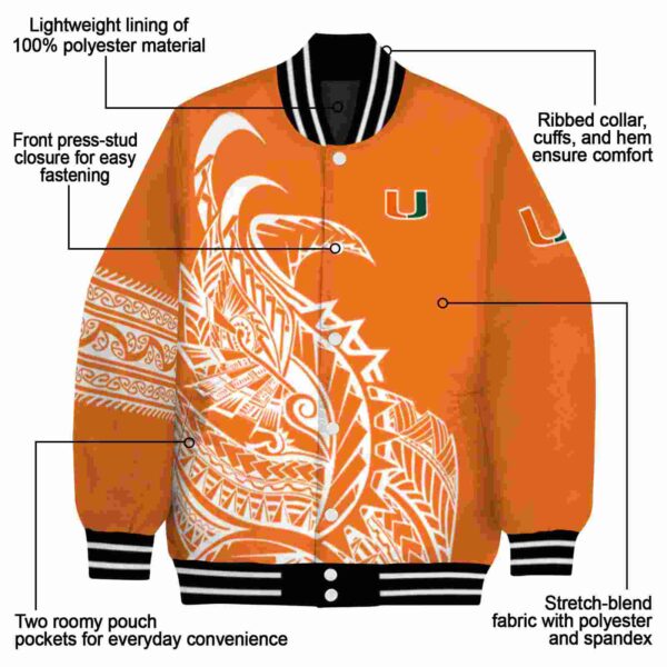 miami hurricanes tribal art orange white black jacket new arrival jacketwow