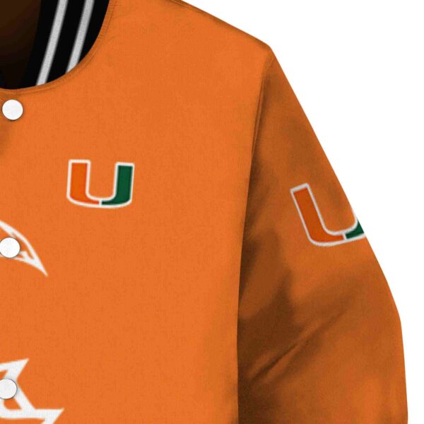miami hurricanes tribal art orange white black jacket premium grade jacketwow