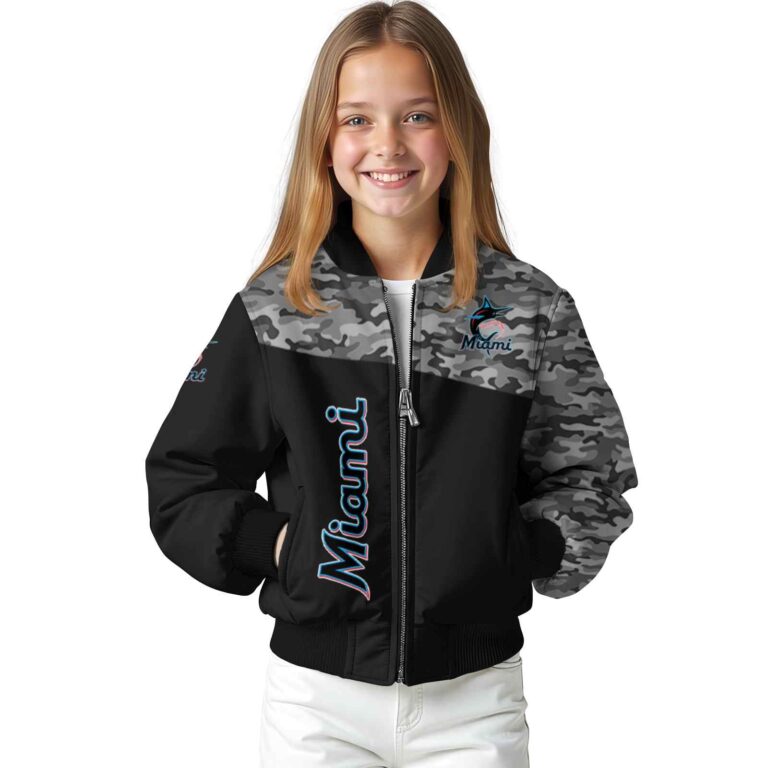 miami marlins camo patchwork black jacket top rated jacketwow