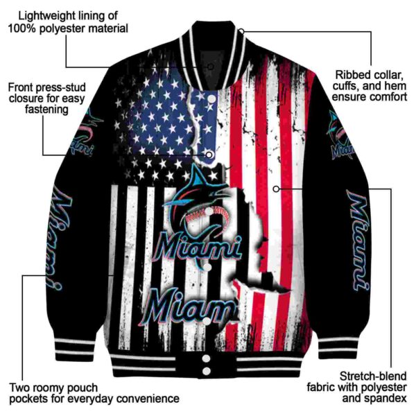 miami marlins patriotic theme black jacket new arrival jacketwow
