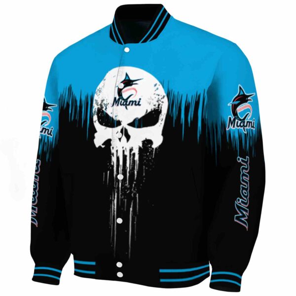 miami marlins punisher skull blue black white jacket best selling jacketwow