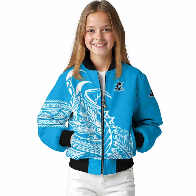 miami marlins tribal art blue white black jacket top rated jacketwow