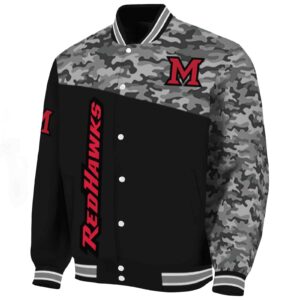 miami redhawks camo patchwork black jacket best selling jacketwow