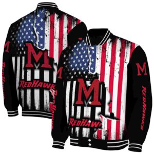 miami redhawks patriotic theme black jacket fashion forward jacketwow
