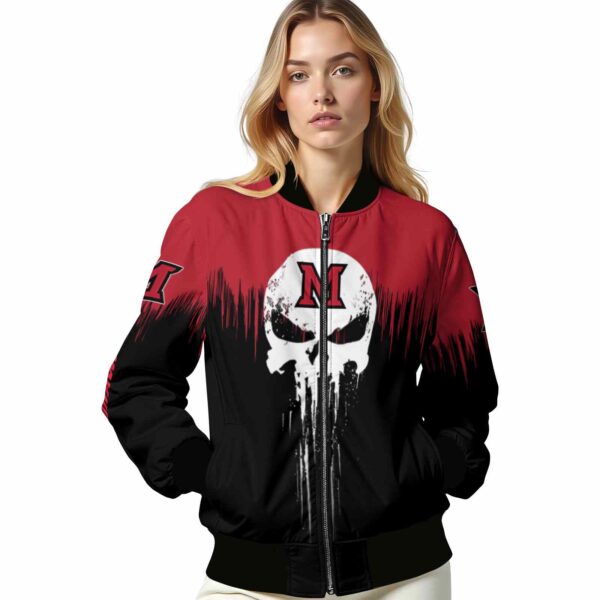 miami redhawks punisher skull red black white jacket latest model jacketwow
