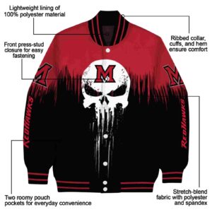miami redhawks punisher skull red black white jacket new arrival jacketwow