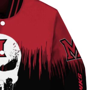 miami redhawks punisher skull red black white jacket premium grade jacketwow
