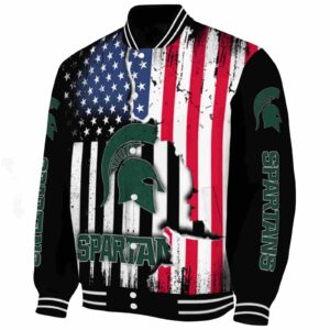 michigan state spartans patriotic theme black jacket best selling jacketwow