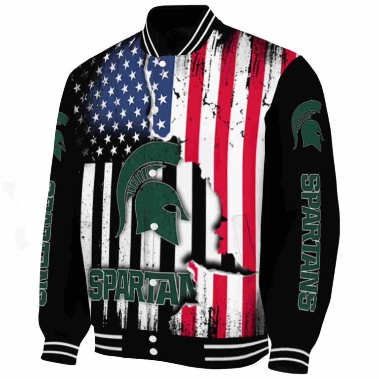 michigan state spartans patriotic theme black jacket best selling jacketwow