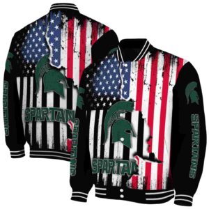 michigan state spartans patriotic theme black jacket fashion forward jacketwow
