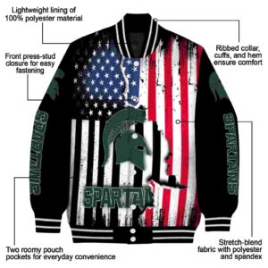 michigan state spartans patriotic theme black jacket new arrival jacketwow