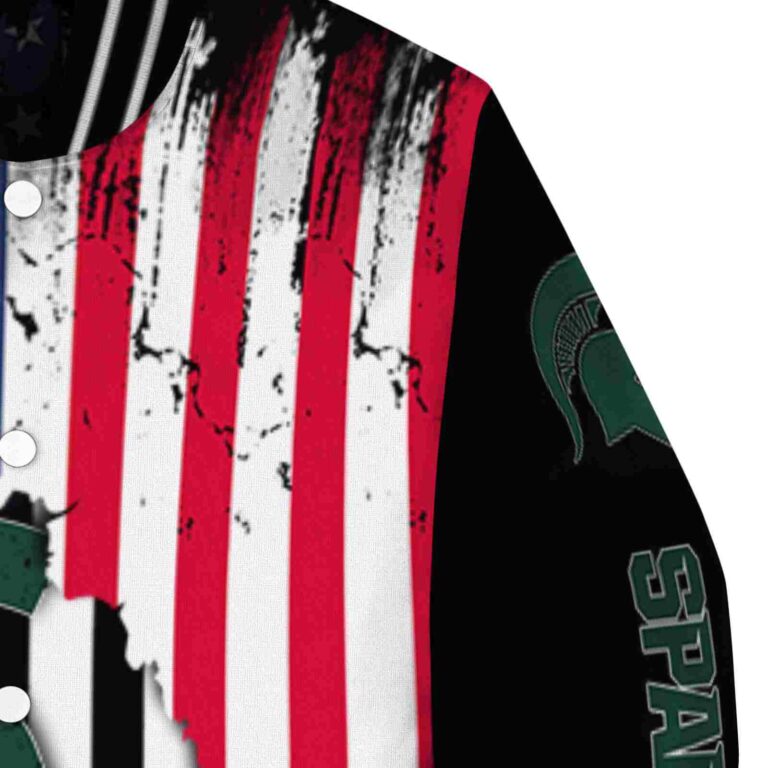 michigan state spartans patriotic theme black jacket premium grade jacketwow