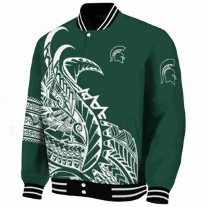 michigan state spartans tribal art green white black jacket best selling jacketwow