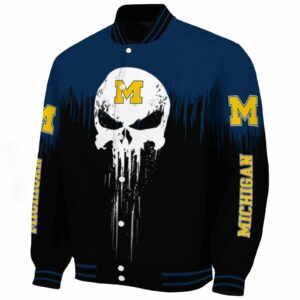 michigan wolverines punisher skull blue black white jacket best selling jacketwow