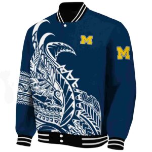 michigan wolverines tribal art blue white black jacket best selling jacketwow