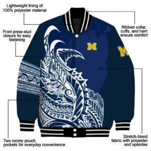 michigan wolverines tribal art blue white black jacket new arrival jacketwow